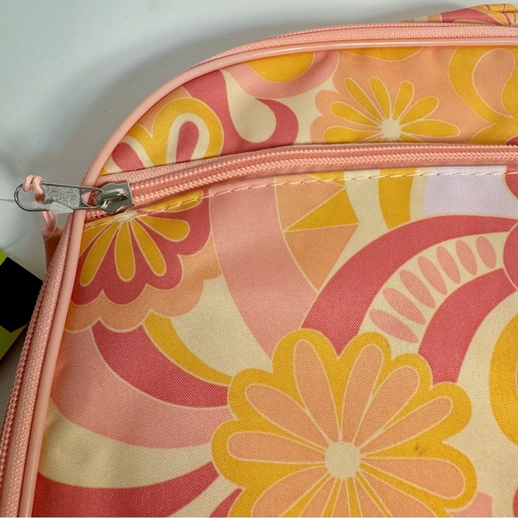 NWT. Wonder Nation 16" Backpack, pink orange white floral pattern. - Picture 3 of 11